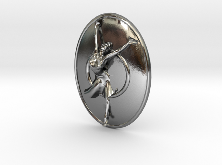Joyful Dancer Small Pendant with circle background 3d printed