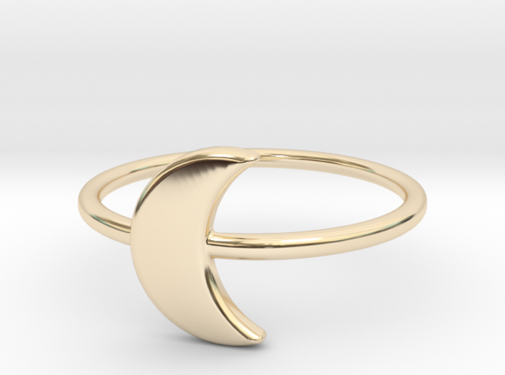 Midi Moon Ring by titbit 3d printed