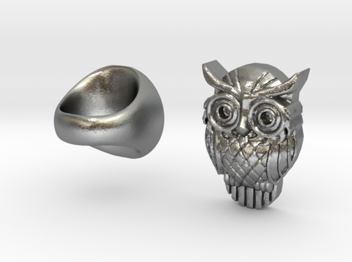 Owl Ring 3d printed