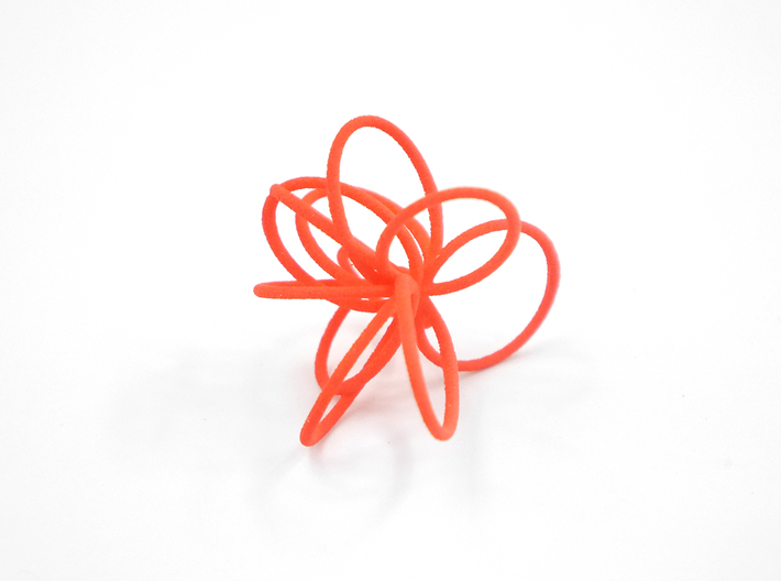 Flora Ring B (Size 8) 3d printed Custom Dyed Color (Coral)