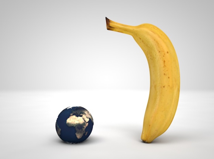 Tactile Miniature Earth (No Stand) 3d printed Banana for scale