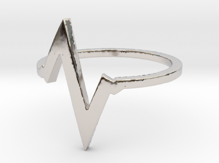 Heartbeat Ring Size 7 3d printed