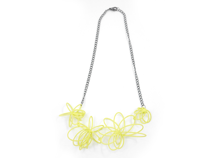 Flora Necklace 3d printed Key Lime (Custom Dyed Color)