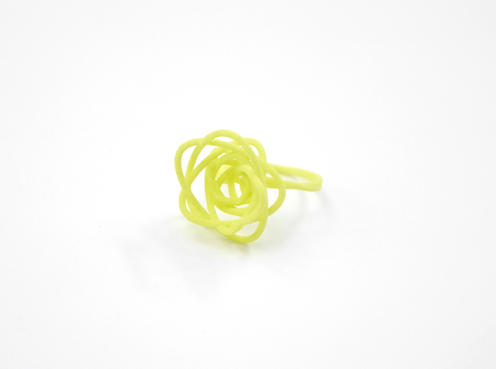 Sprouted Spiral Ring (Size 8) 3d printed Key Lime (Custom Dyed Color)