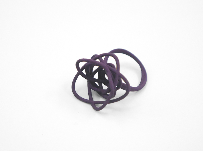 Sprouted Spiral Ring (Size 8) 3d printed Midnight (Custom Dyed Color)