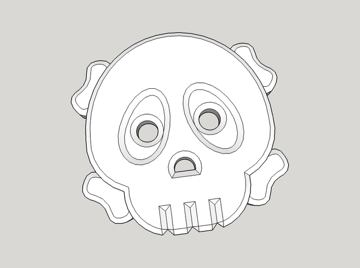Cute Skull And Bones shirt button 3d printed 