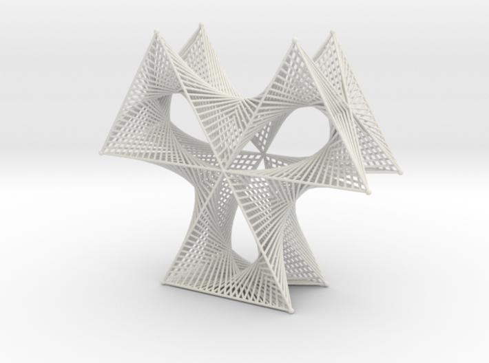 Wired Doubly Three Petals Straight Line Curves 3d printed