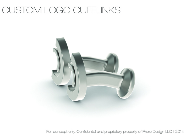 Custom Logo Cufflinks 3d printed 