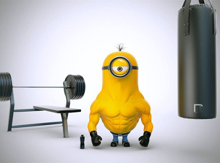 Stero The Minion  3d printed A minion called #STERO, loves to work out and addicted to steroids!