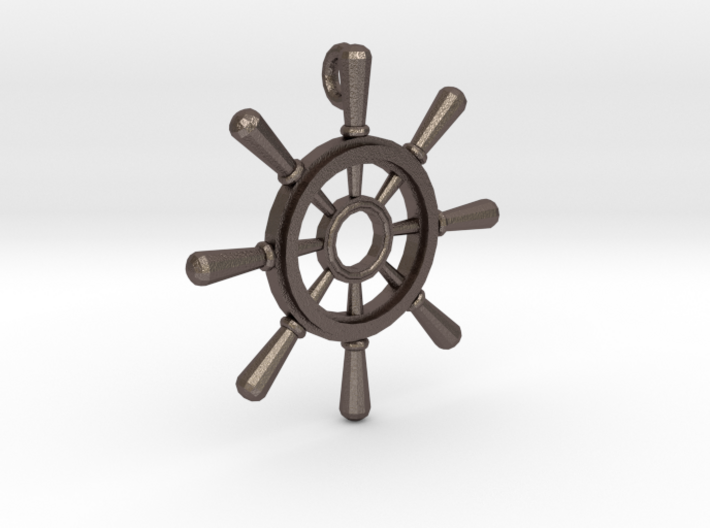 Ships Wheel Pendant 3d printed