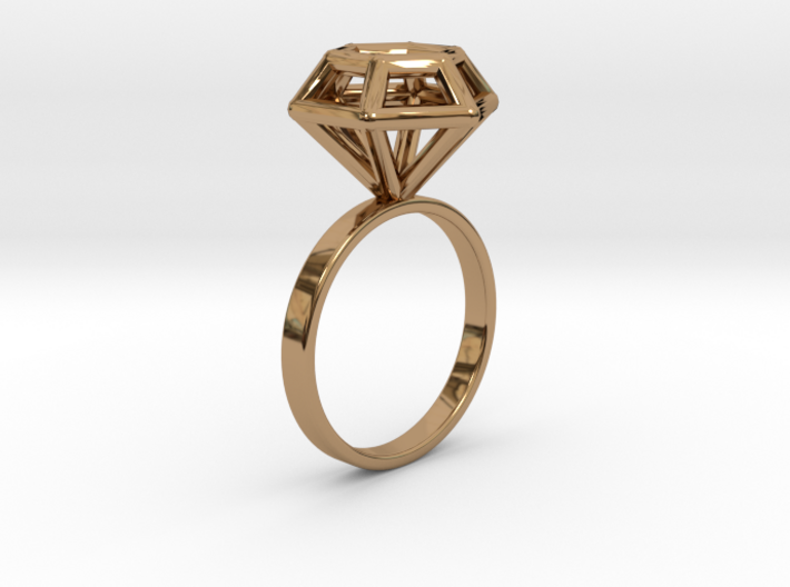 Wireframe Diamond Ring (size 7) 3d printed