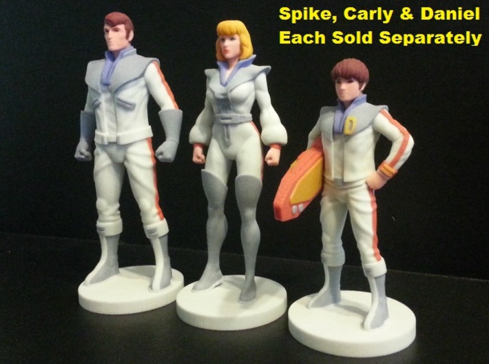 Daniel homage Space Boy 5.44inch Full Color Statue 3d printed Family Portrait with Spike, Carly and Daniel. Models were printed in Full Color Sandstone. Each figure sold separately.