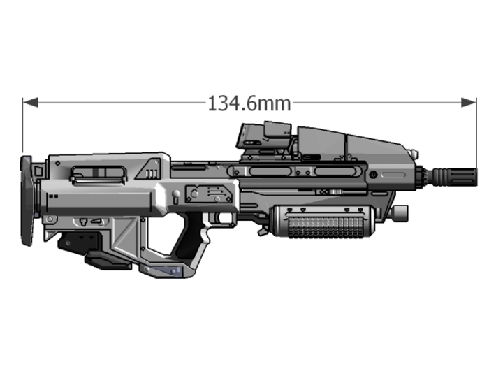 1:6 scale Sci-Fi Assault Rifle 3d printed Add a caption...