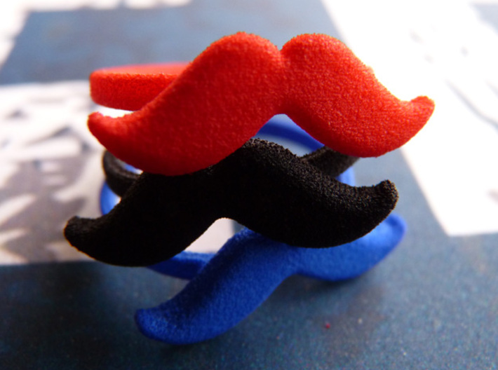 Ring Moustache Plastic 3d printed Strong & Flexible 