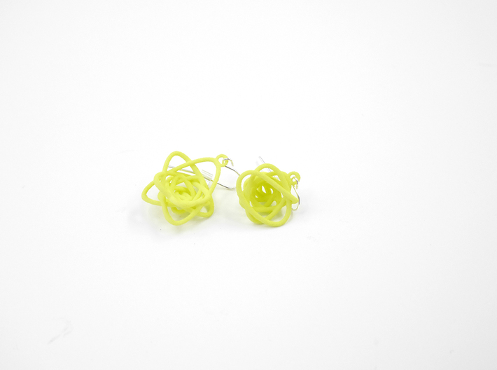 Sprouted Spiral Earrings 3d printed Key Lime Nylon (Custom Dyed Color)