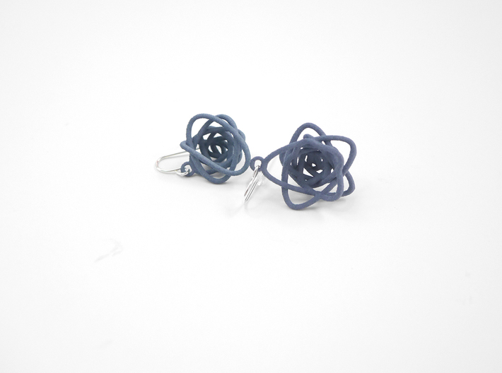 Sprouted Spiral Earrings 3d printed Azurite Nylon (Custom Dyed Color)