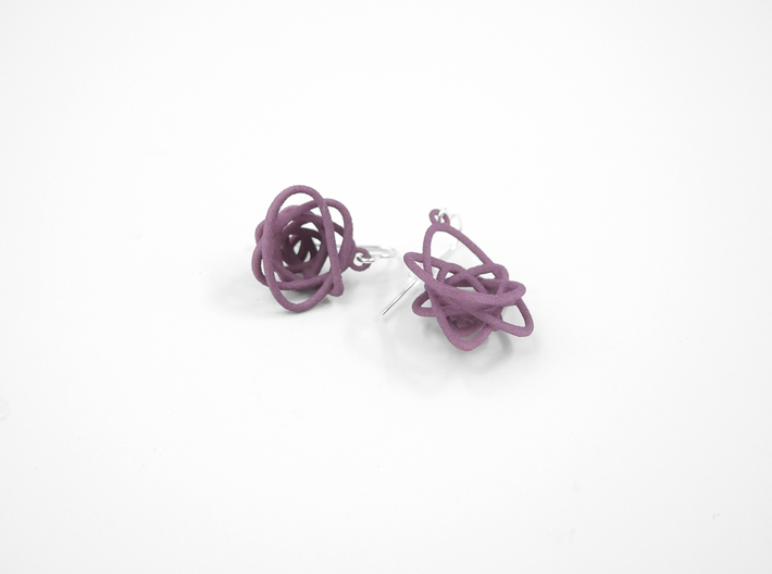 Sprouted Spiral Earrings 3d printed Wisteria Nylon (Custom Dyed Color)