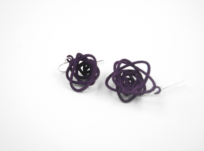 Sprouted Spiral Earrings 3d printed Midnight Nylon (Custom Dyed Color)