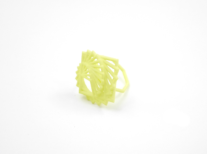 Arithmetic Ring (Size 6) 3d printed Key Lime Nylon (Custom Dyed Color)