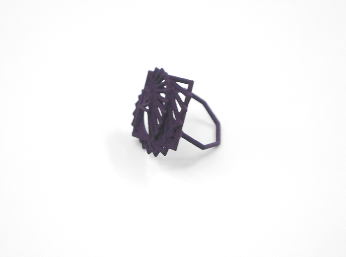 Arithmetic Ring (Size 6) 3d printed Midnight Nylon (Custom Dyed Color)