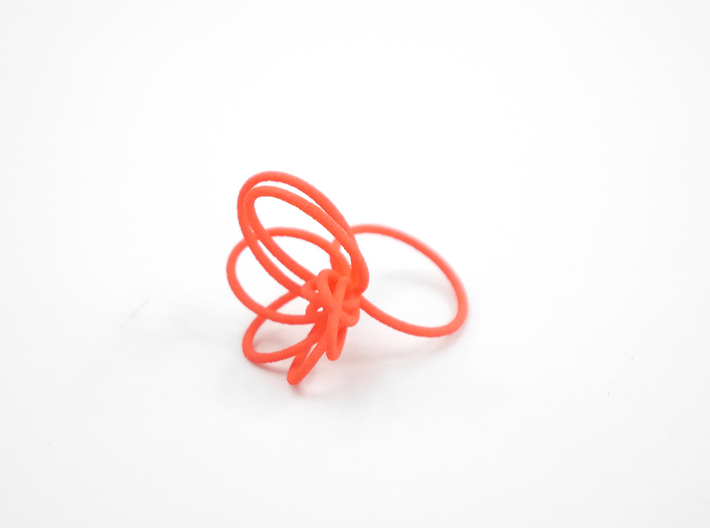 Flora Ring A (Size 7) 3d printed Coral Nylon (Custom Dyed Color)
