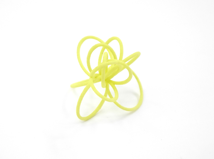 Flora Ring B (Size 7) 3d printed Key Lime Nylon (Custom Dyed Color)