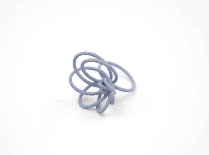 Flora Ring A (Size 9) 3d printed Azurite Nylon (Custom Dyed Color)