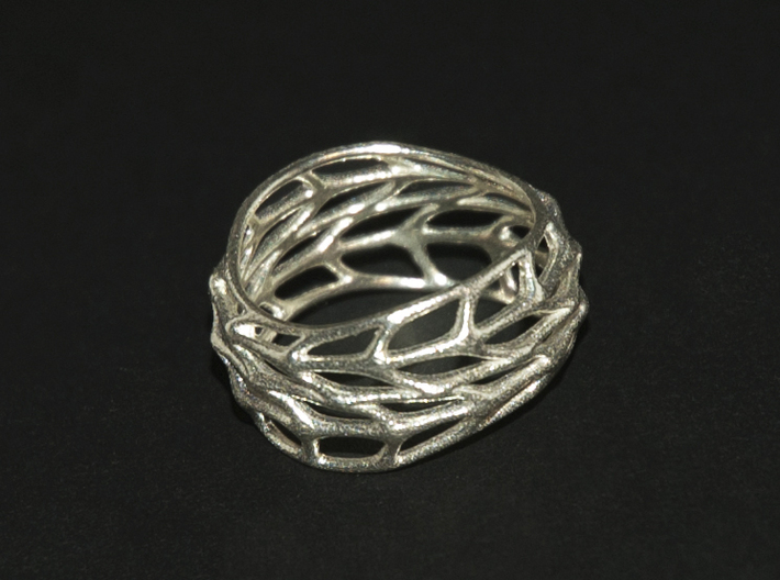 Panel Twist Hollow Ring (Sz 7) 3d printed 