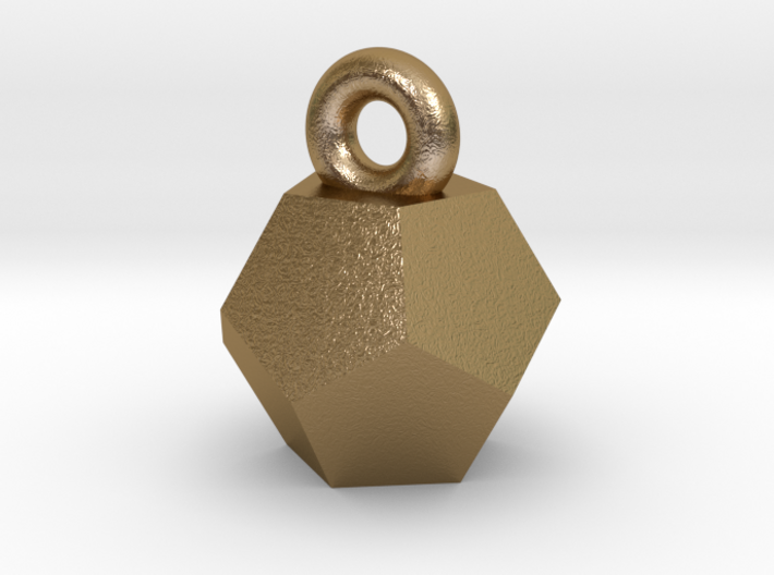 Solid Dodecahedron charm 3d printed