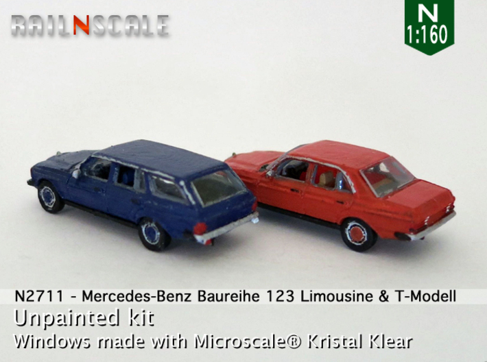 SET 2x Mercedes-Benz W123 (N 1:160) 3d printed