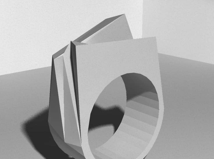 Opposing Cubes Ring size 8 3d printed 