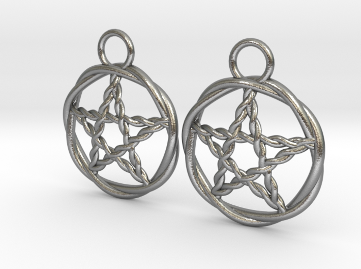 Woven pentacle earrings 3d printed