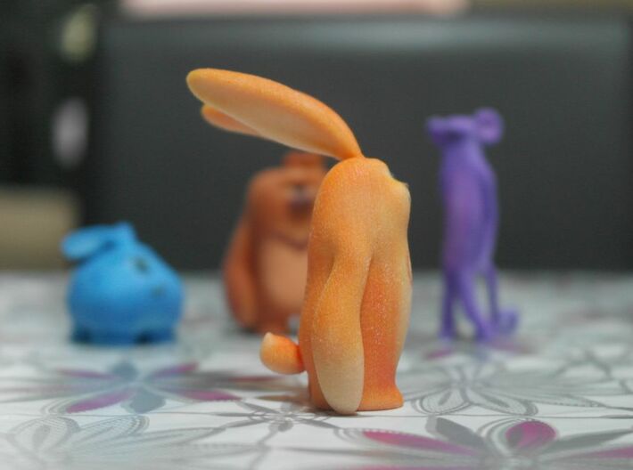 Rabby-Friendly Rabbit 3d printed Printed in Full color sand stone