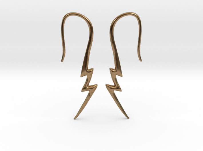 Lightning Bolt Earrings - 16g 3d printed