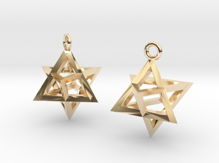 Star Tetrahedron earrings #Silver 3d printed