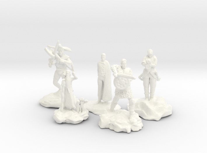 Cleric, Fighter, Rogue, Ranger, and Sorcerer 3d printed 