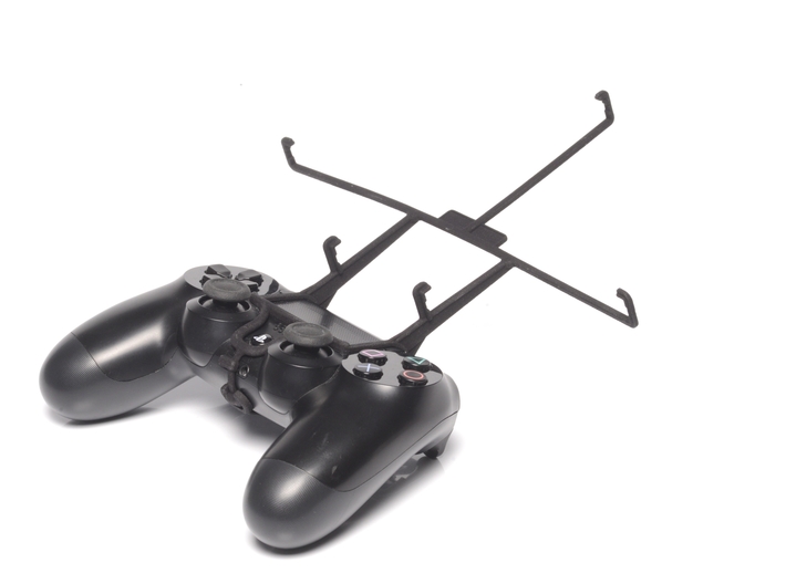 Controller mount for PS4 & Sony Xperia Tablet Z LT 3d printed Without phone - A Nexus 7 and a black PS4 controller