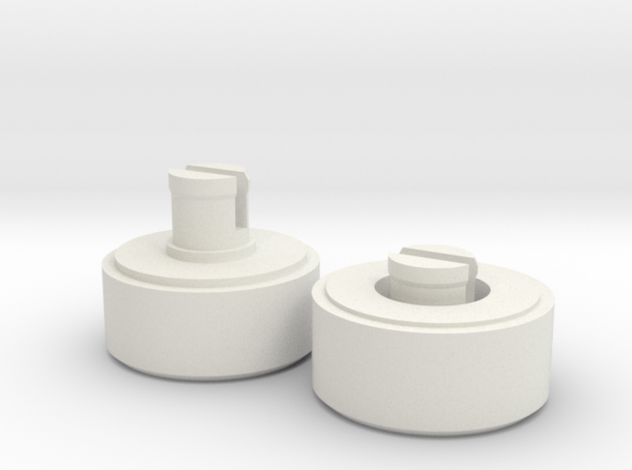35mm Film to 120 Spool Adapter 3d printed In White Natural Versatile Plastic