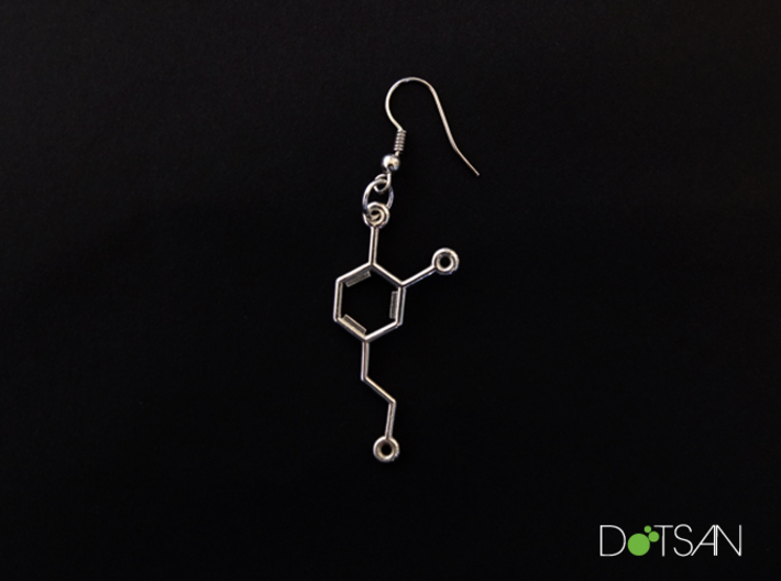 Dopamine Molecule Pendant or Earing 3d printed 
