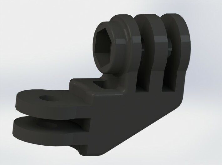 Compact 90 Degree Elbow Mount for a GoPro 3d printed A rendering of the Elbow Mount