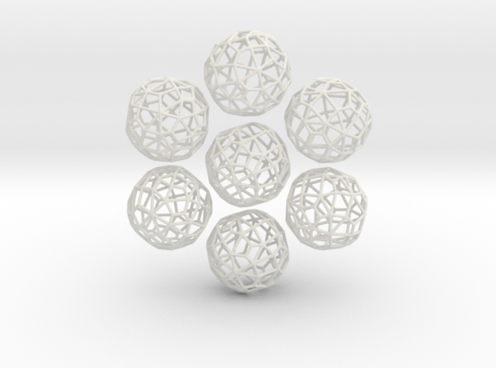 Irregular Wireframe Spherical Beads x6 3d printed