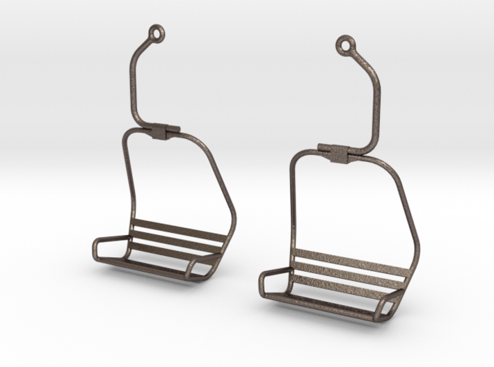 Ski Lift Chair Ear Rings 3d printed
