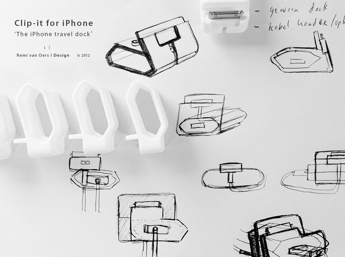 Clip-it - The iPhone travel dock 3d printed 