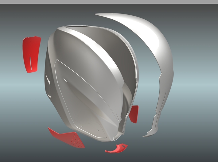Part 3/3_Tron Legacy Quorras Helmet 3d printed 