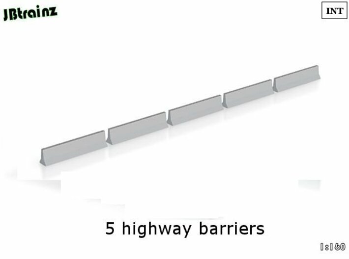 5 Highway Barriers (1:160) 3d printed