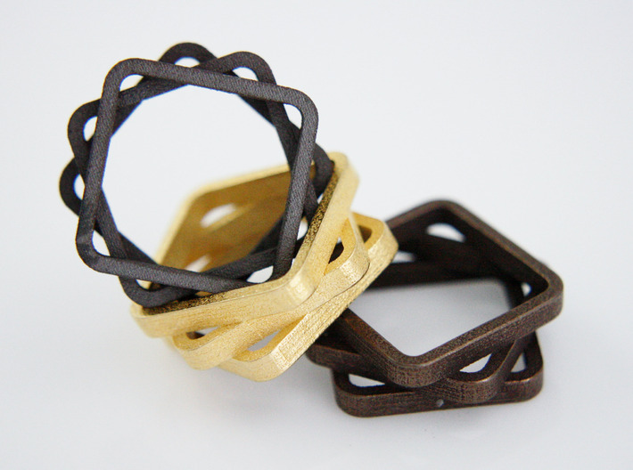 Stacked And Staggered Ring - US Size 08 3d printed 