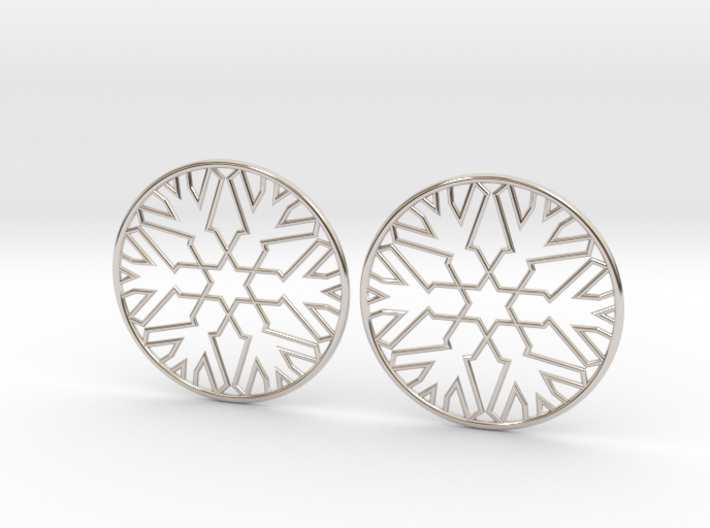 Snowflake Hoop Earrings 40mm 3d printed