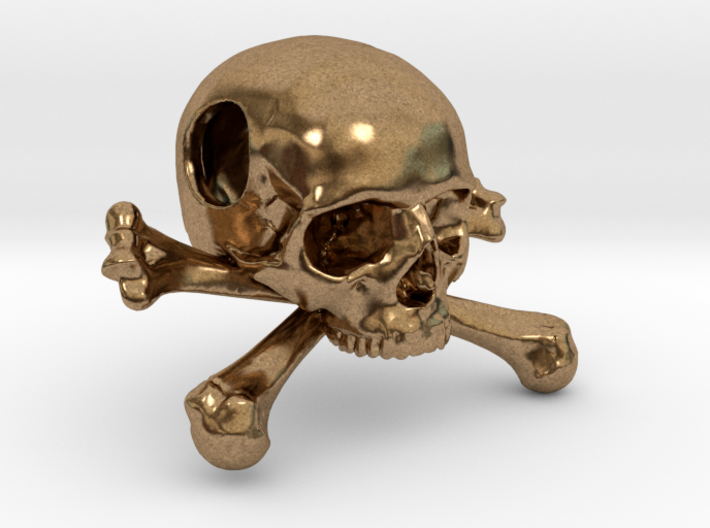 25mm 1in Bead Skull &amp; Bones Pendant Crane 3d printed