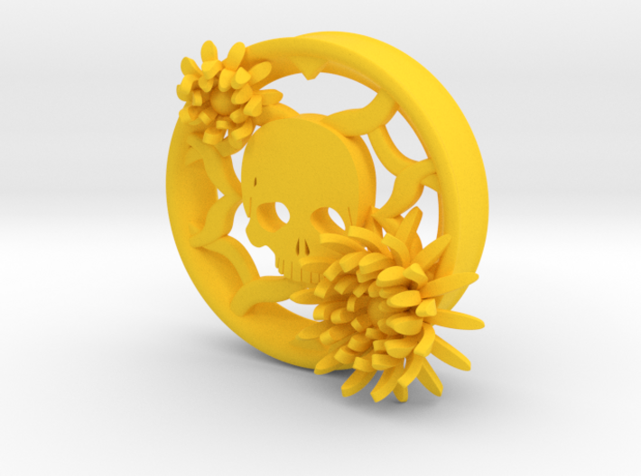 2 Inch Chrysanthemum And Skull Tunnel (left) 3d printed