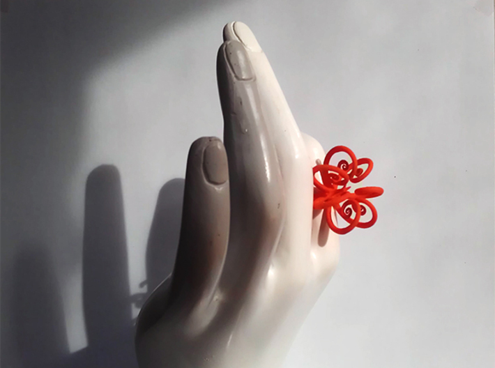 Fronds Flower Rings - Various Sizes 3d printed 